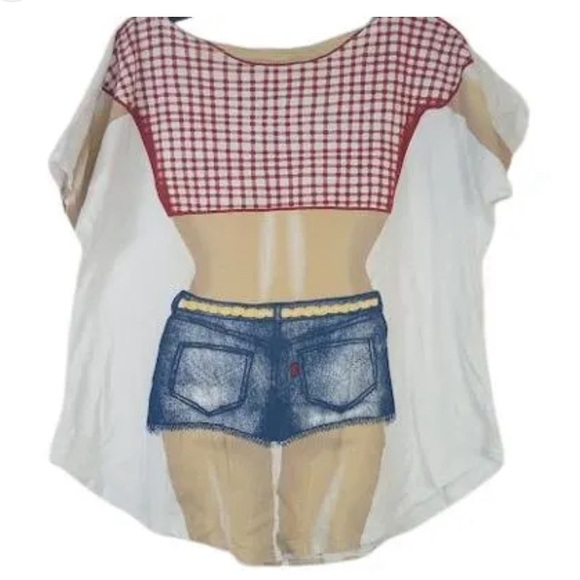 VINTANGE COUNTRY GIRL BODY OVERSIZED T-SHIRT SWIMSUIT COVER-UP 🌟NWOT🌟 - Picture 4 of 11